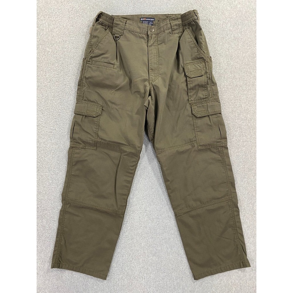5.11 Men's 34x30 Tactical Taclite Pro Ripstop‎ Cargo Work Pants Military Green